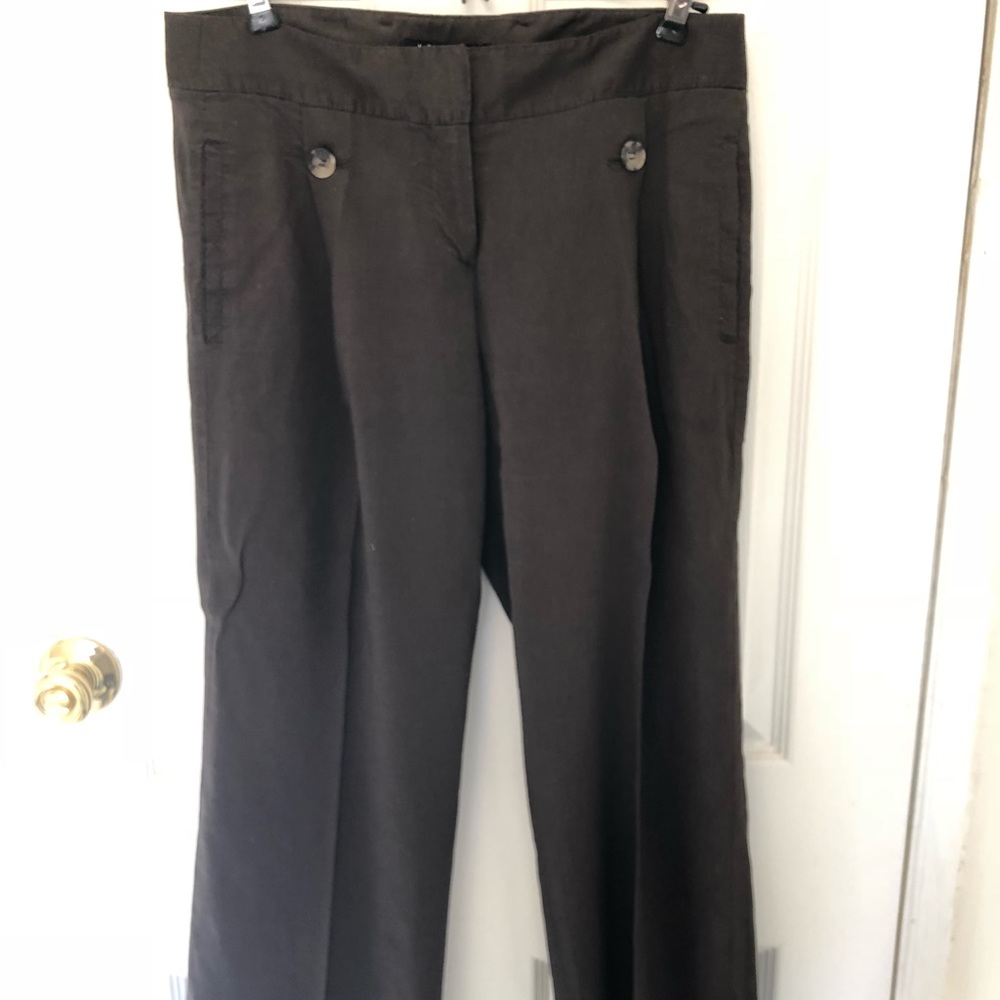 Theory Linen-Blend Wide Leg Pants - Picture 2 of 4